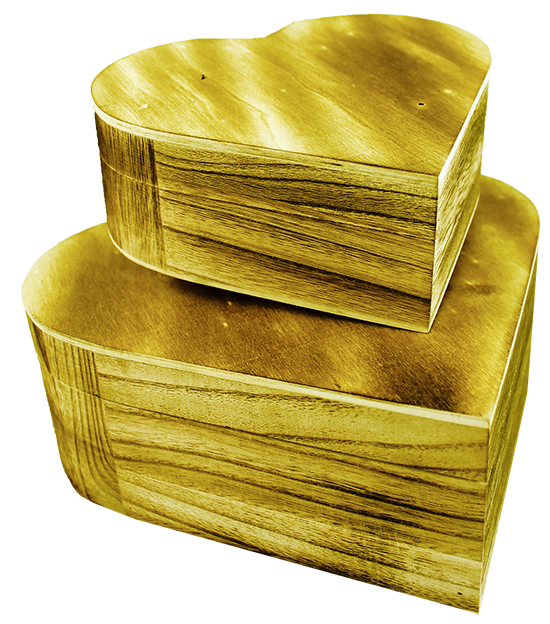 Scatole in legno a forma di cuore Pentart, set da 2 pz (22 x 19 x 8 cm)
