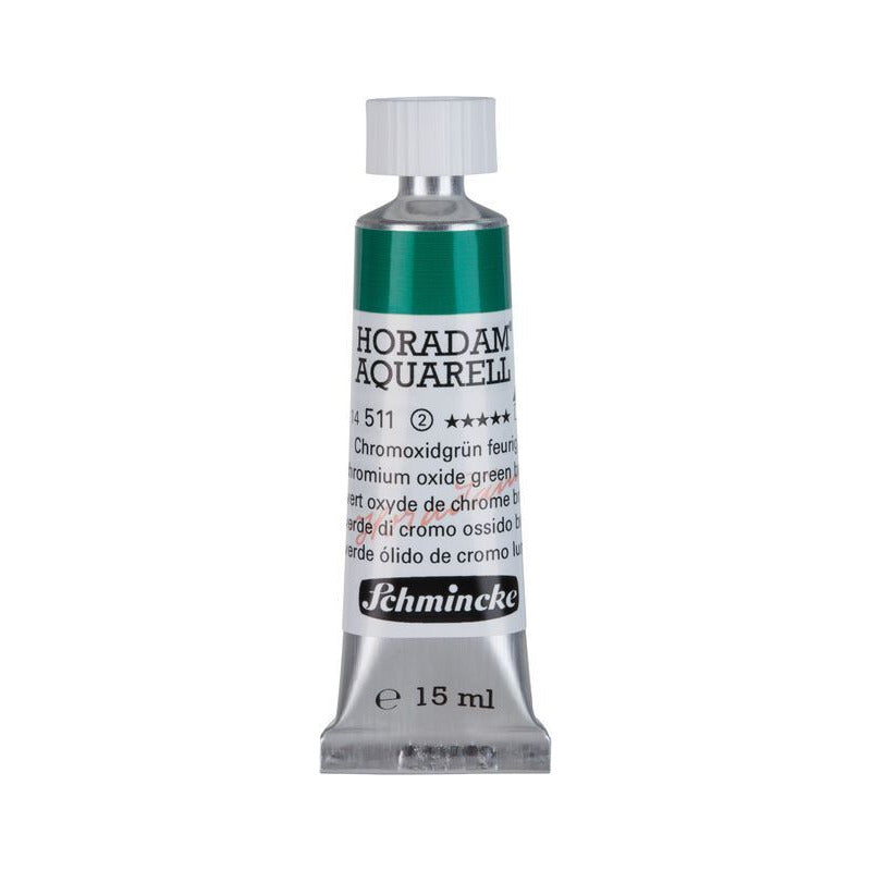 Schmincke Horadam colore ad acquerello in tubetto da 15 ml - Onetz – 511 Verde ossido di cromo brillante