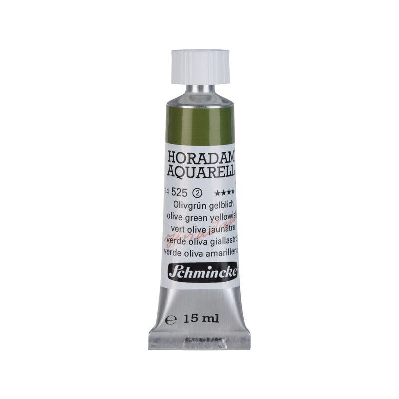 Schmincke Horadam colore ad acquerello in tubetto da 15 ml - Onetz – 525 Verde oliva giallastro