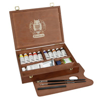 Schmincke MUSSINI cassetta in legno, 10 x 35 ml + bianco 150 ml
