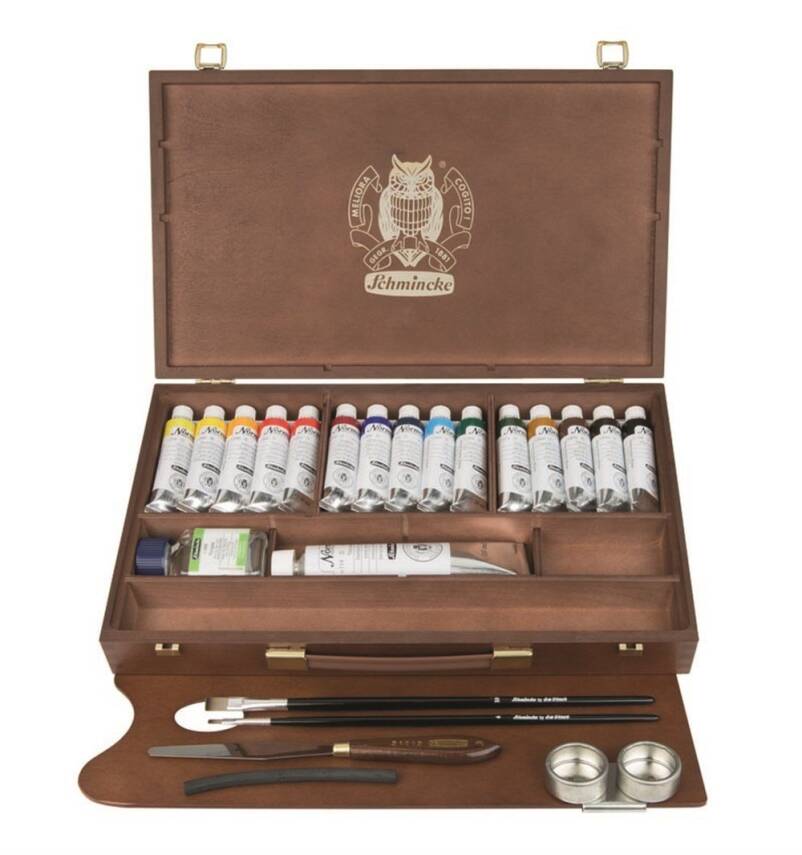 Cofanetto in legno Schmincke NORMA Professional, 15 x 35 ml + bianco 120 ml