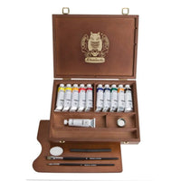 Cofanetto in legno con colori a olio Schmincke NORMA Professional 11 x 35 ml + accessori