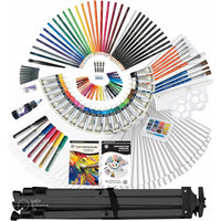 Set artistico di grandi dimensioni Daler-Rowney con cavalletto da 200 pezzi