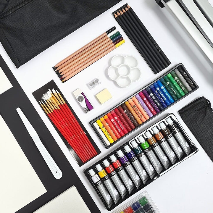 Set artistico grande Daler-Rowney con cavalletto/ 115pezzi