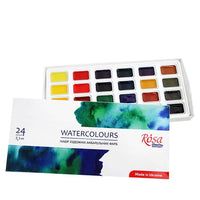 Set acquerelli ROSA STUDIO 24 colori in godet interi da 2,5 ml