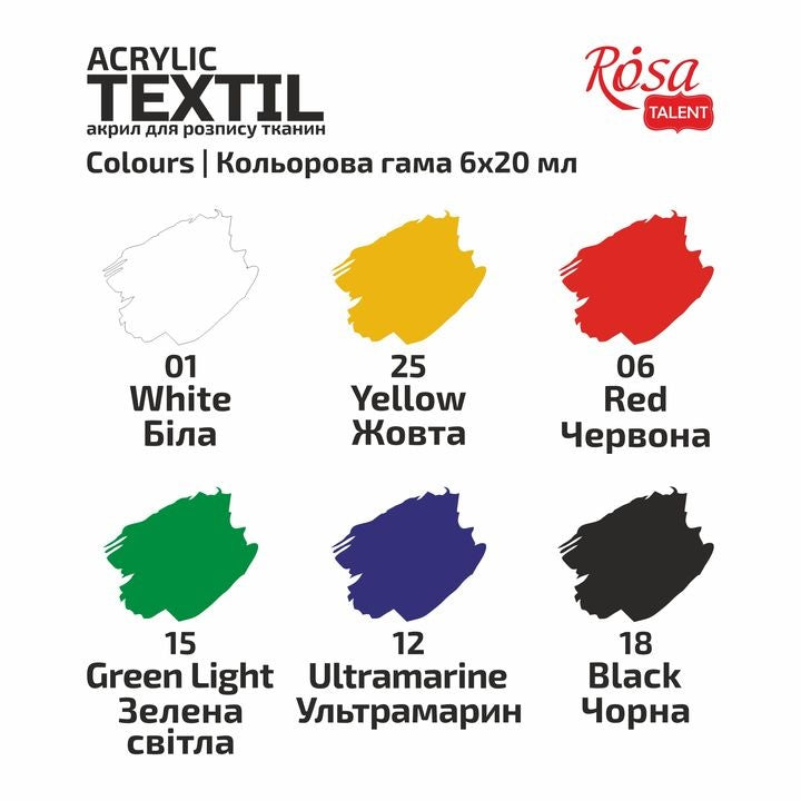 Set colori acrilici per tessuti ROSA TALENT campioni di colore