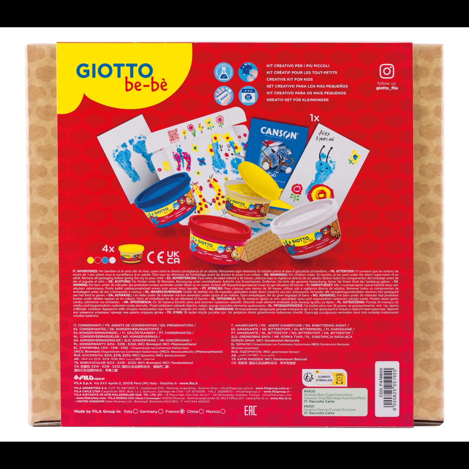 Set creativo GIOTTO be-bè My Little Feet per impronte di mani e piedini – 5 pz