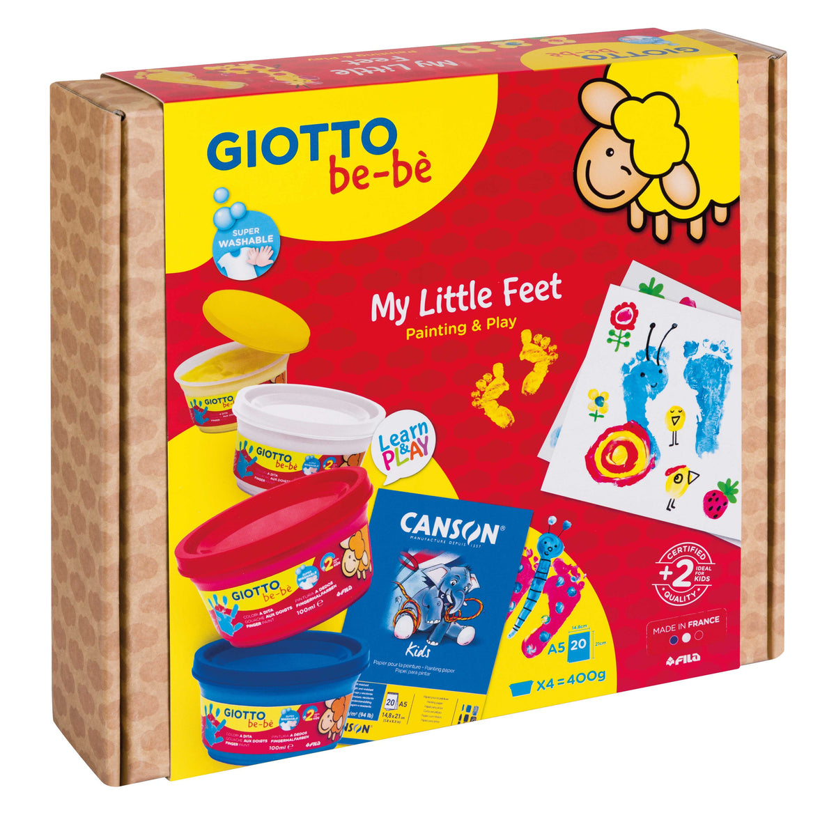 Set creativo GIOTTO be-bè My Little Feet per impronte di mani e piedini – 5 pz