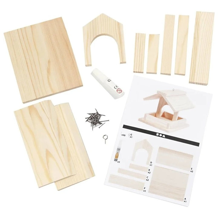 Set creativo in legno e casetta per uccelli