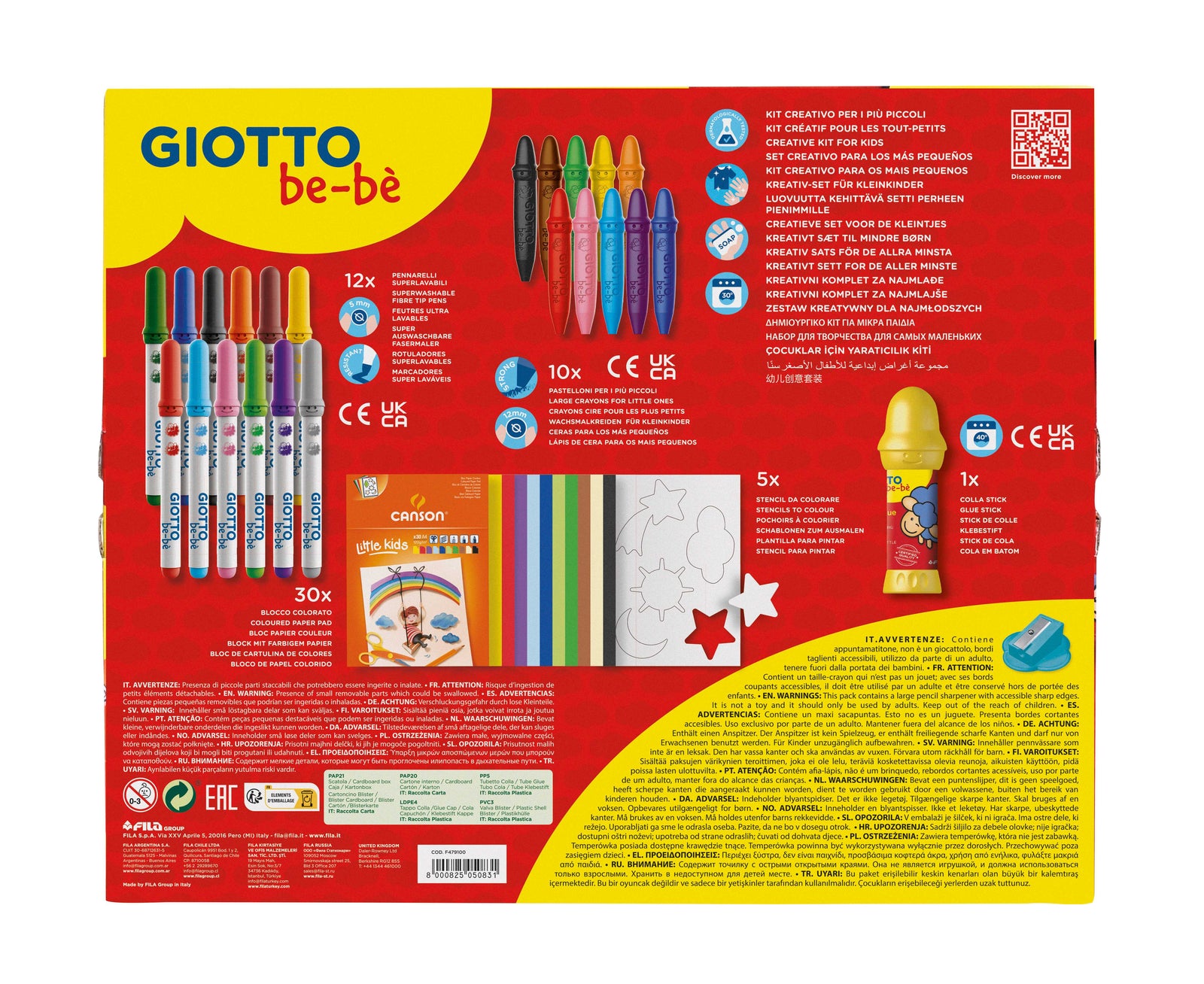 Set creativo per bambini GIOTTO be-bè Little Creations 58 pz