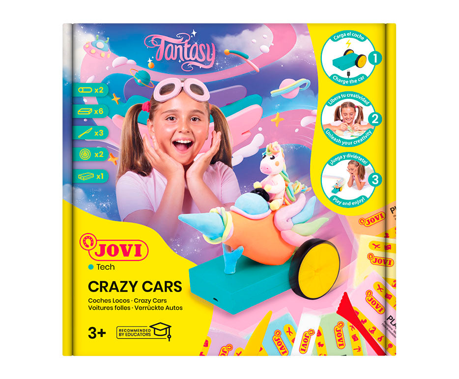 Set creativo per modellare JOVI Tech Crazy Cars Fantasia 14 pz