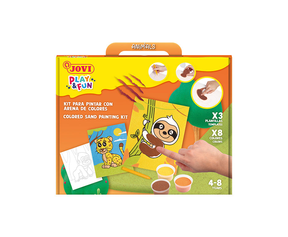 Set creativo pittura con sabbia JOVI Play&Fun Animali – 12 pezzi