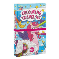 Set da colorare da viaggio per bambini con tema unicorno