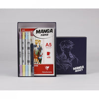 Set da disegno manga CLAIREFONTAINE Manga Addict Tombow A5 - 50 fogli