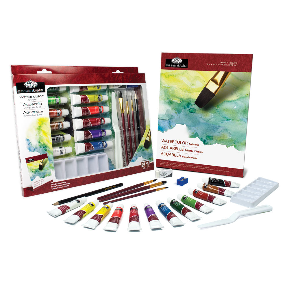 Set dei colori ad acquerello Essentials nella scatola di cartone - 21 pezzo