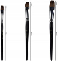 Set di 3 pennelli piatti Phoenix in pelo di donnola 6616S4