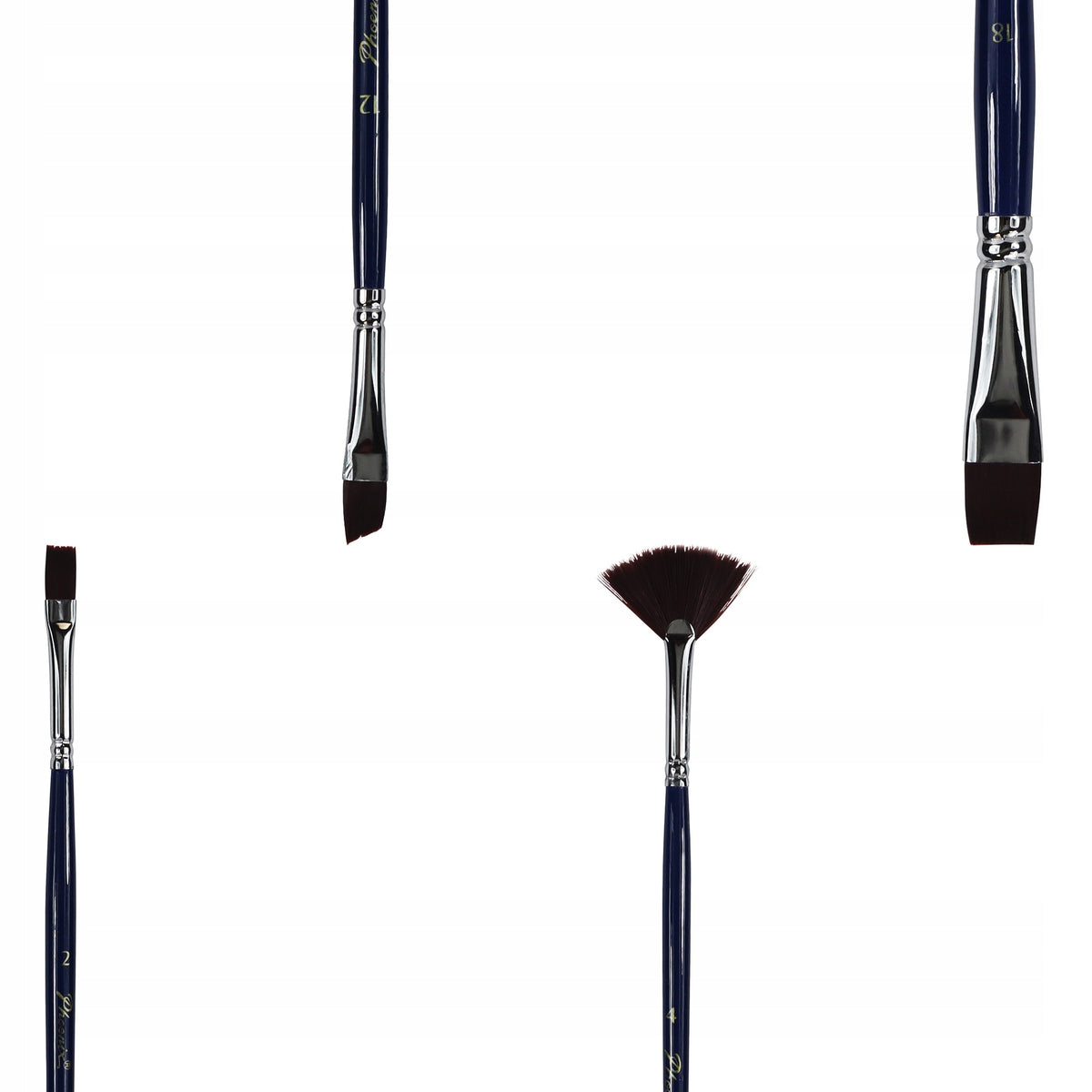 Set di 4 pennelli Phoenix in nylon marrone 6614S2