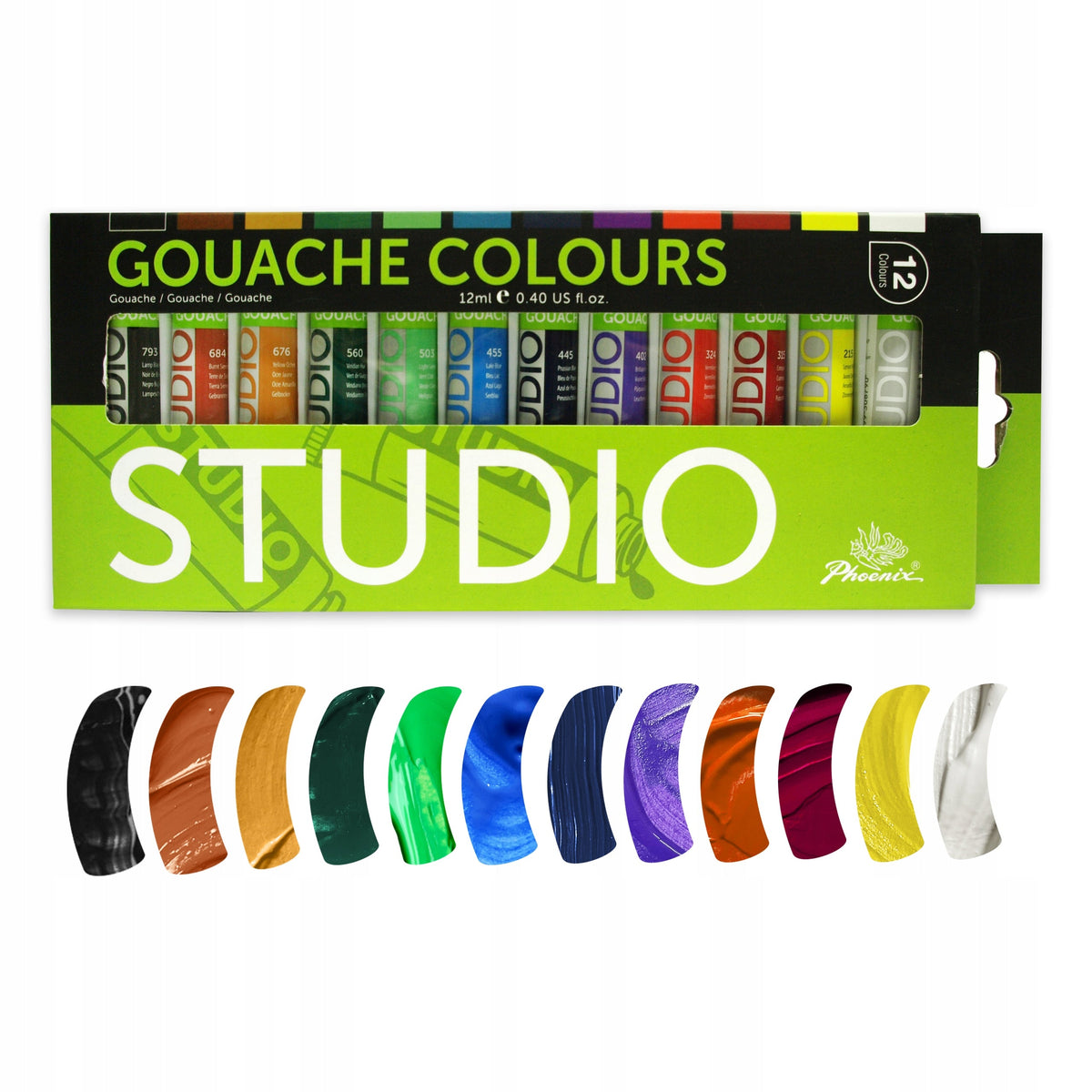 Set di colori a guazzo Phoenix, 12–24 tubetti da 12 ml