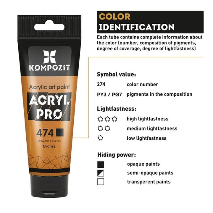 Set di colori acrilici ACRYL PRO METALLIC
