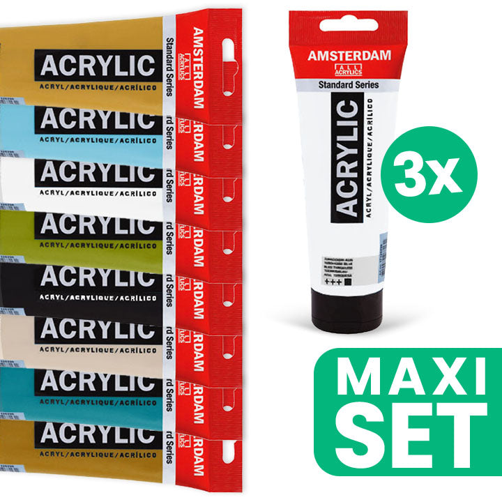 Set di colori acrilici Amsterdam con bianco di titanio