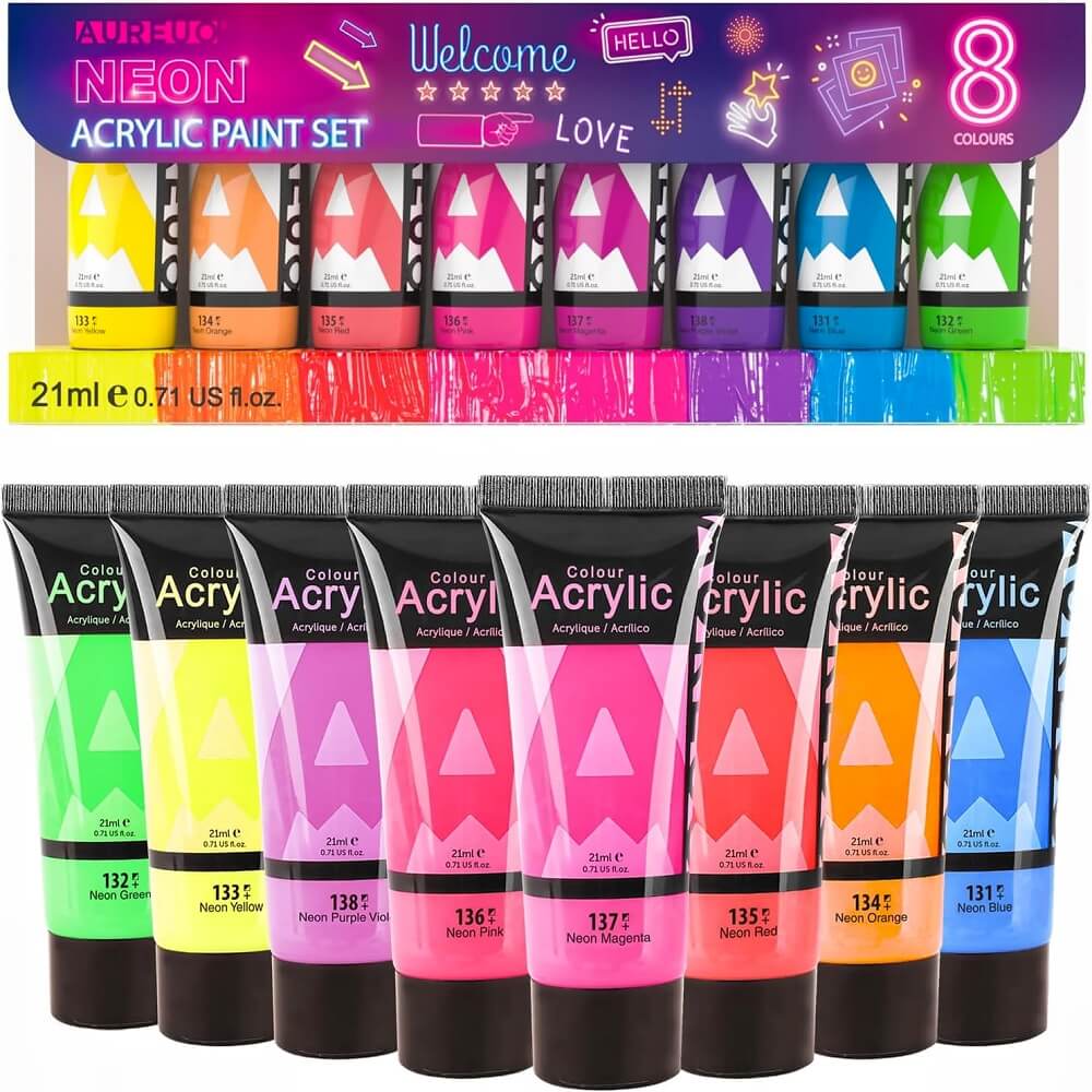 Set di colori acrilici neon Phoenix 8 x 21 ml