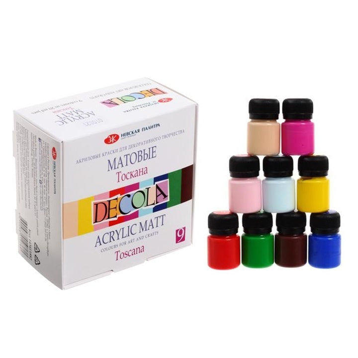 Set di colori acrilici opachi Decola 9x20 ml | scegli un set