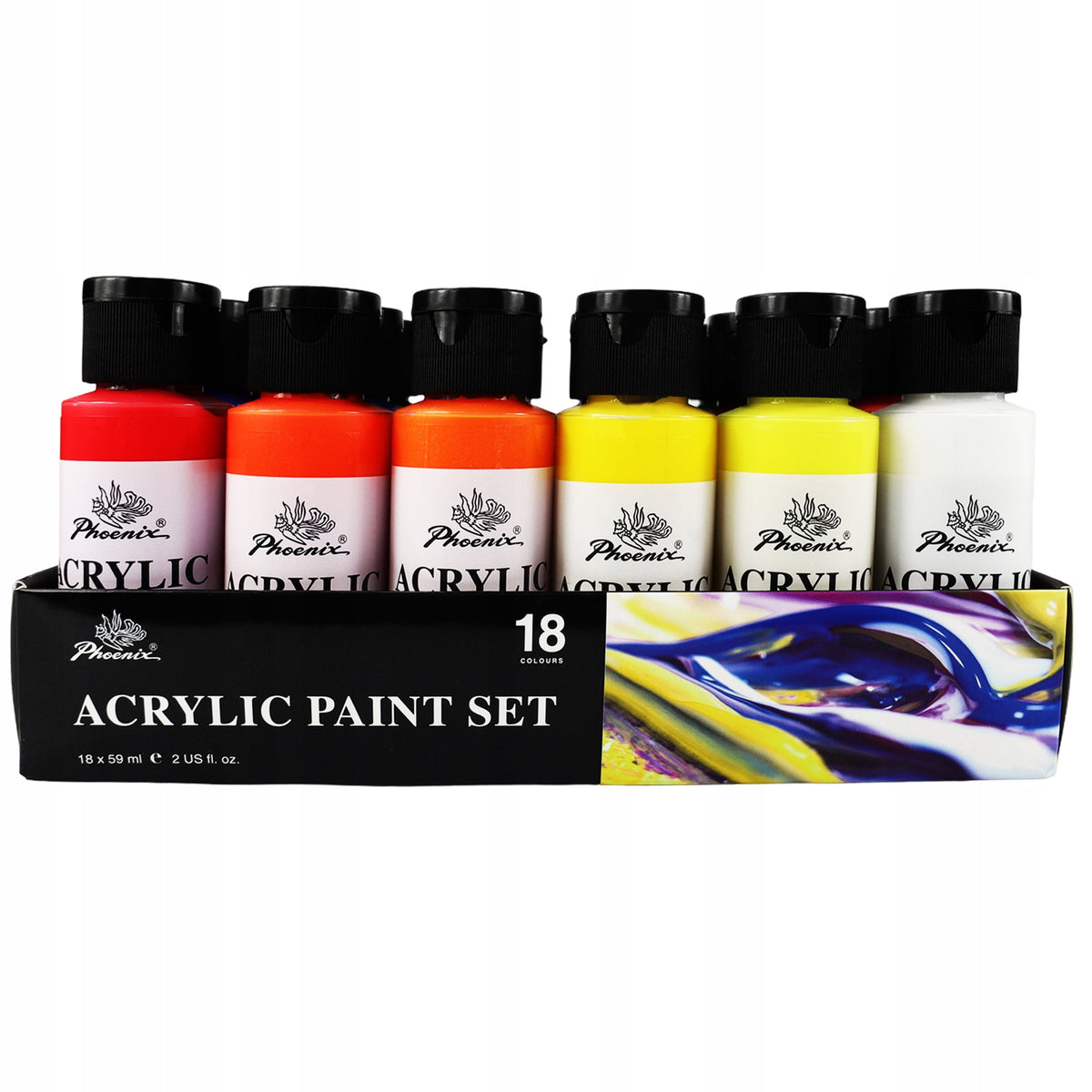Set di colori acrilici Phoenix 18 x 59 ml