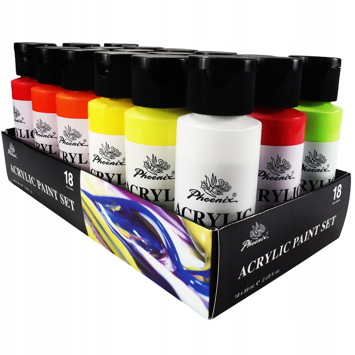 Set di colori acrilici Phoenix 18 x 59 ml