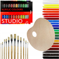 Set di colori acrilici Phoenix Studio 24 x 12 ml con pennelli e tavolozza