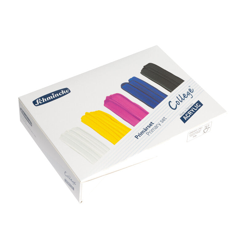 Set di colori acrilici Schmincke College Acrylic – 5 x 75 ml, colori primari