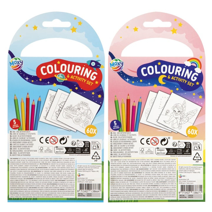 Set di libri da colorare con matite | Vari tipi
