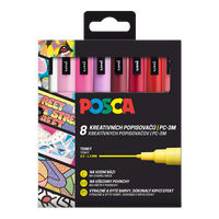 Set di pennarelli Posca PC-3M LOVE, 0,9 - 1,3 mm - mix toni caldi (8 pz)