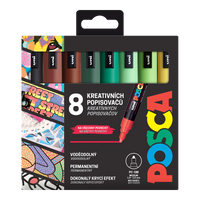 Set di pennarelli Posca PC-5M EARTH, 1,8 – 2,5 mm – 8 pz