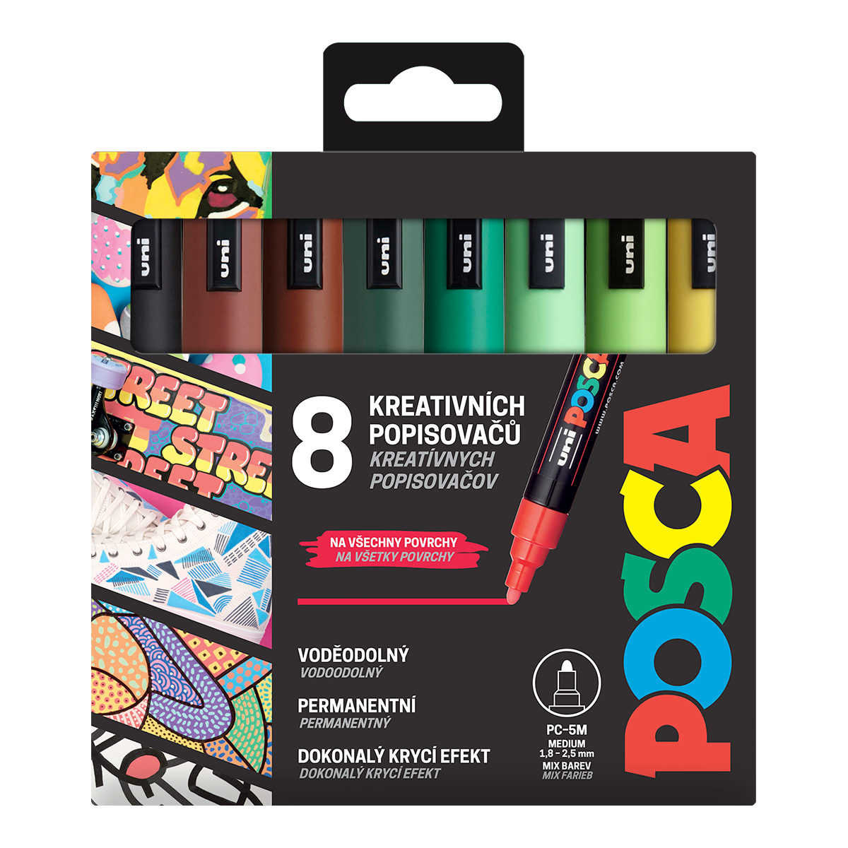 Set di pennarelli Posca PC-5M EARTH, 1,8 – 2,5 mm – 8 pz