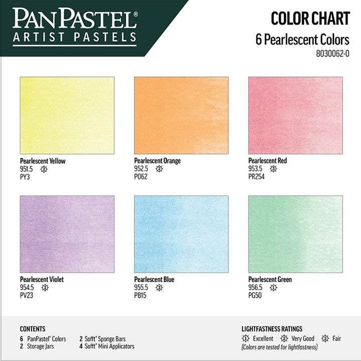 Set di sfumature perlescenti PanPastel - Oro, 6 pezzi