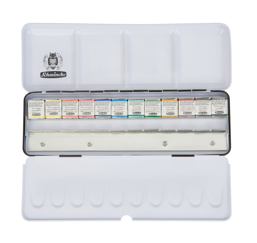 Set per acquerello in metallo Schmincke HORADAM, 12 x 1/2 godet con spazio extra