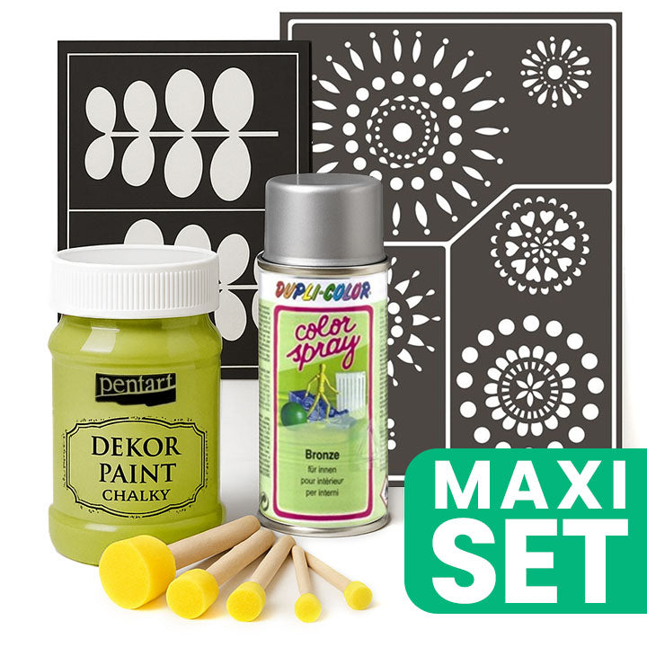 Set per il rinnovo dei mobili con vernice spray argento - Verde giallastro