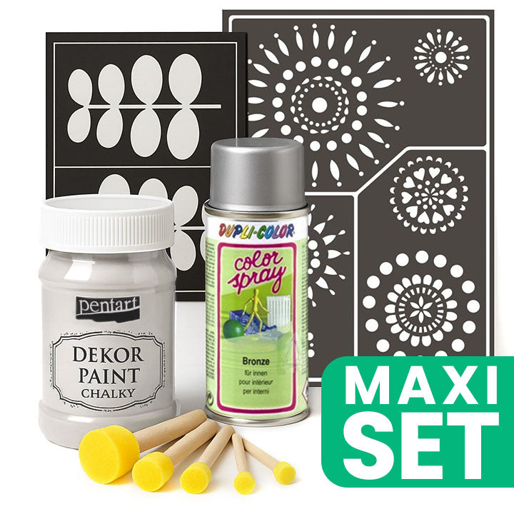 Set per la ristrutturazione dei mobili con vernice spray argento - Bianco crema