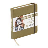 Sketchbook DARWI Khaki 14 x 14 cm, 140 g, 80 fogli