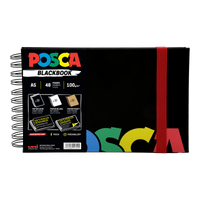 Sketchbook Posca, nero, A5, mix di 3 colori di carta