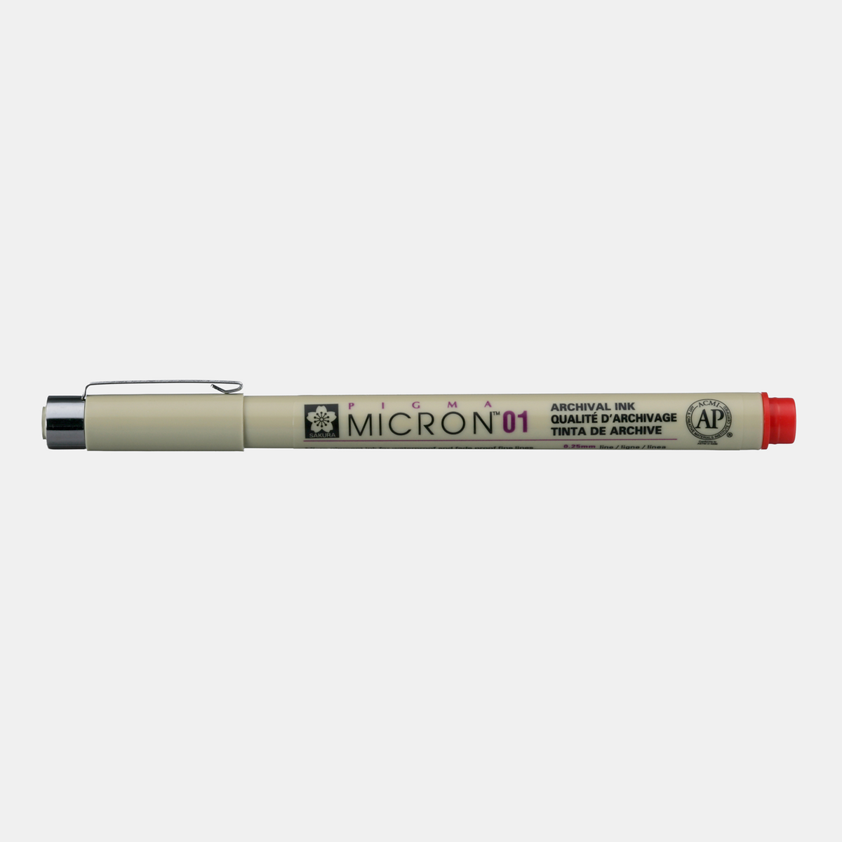Pennarello per disegno tecnico SAKURA Pigma Micron RED | scegli spessore – 01 0,25 mm