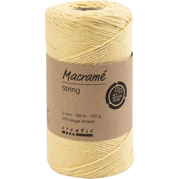 Filo macramè 2 mm x 198 m | scegli il colore - giallo chiaro