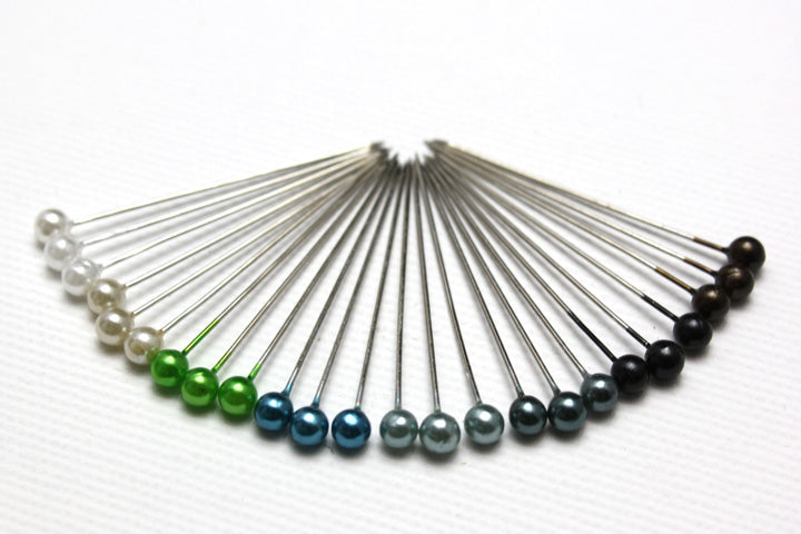 Spilli variopinti con perla - 100 pezzi | colori diversi