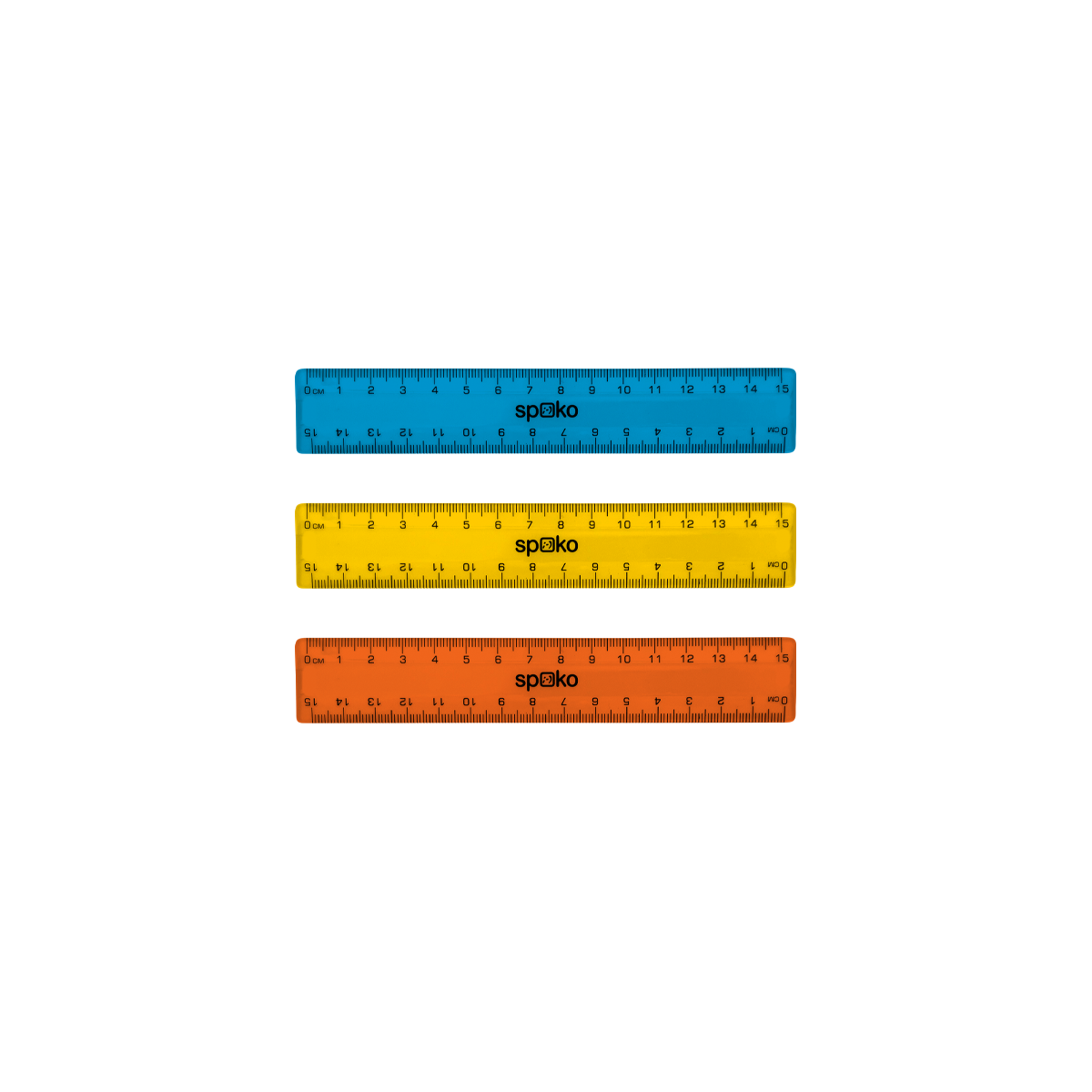 Righello piatto Spoko, 15 cm, colori assortiti