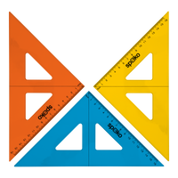Squadra geometrica con goniometro Spoko, 16 cm – colori assortiti