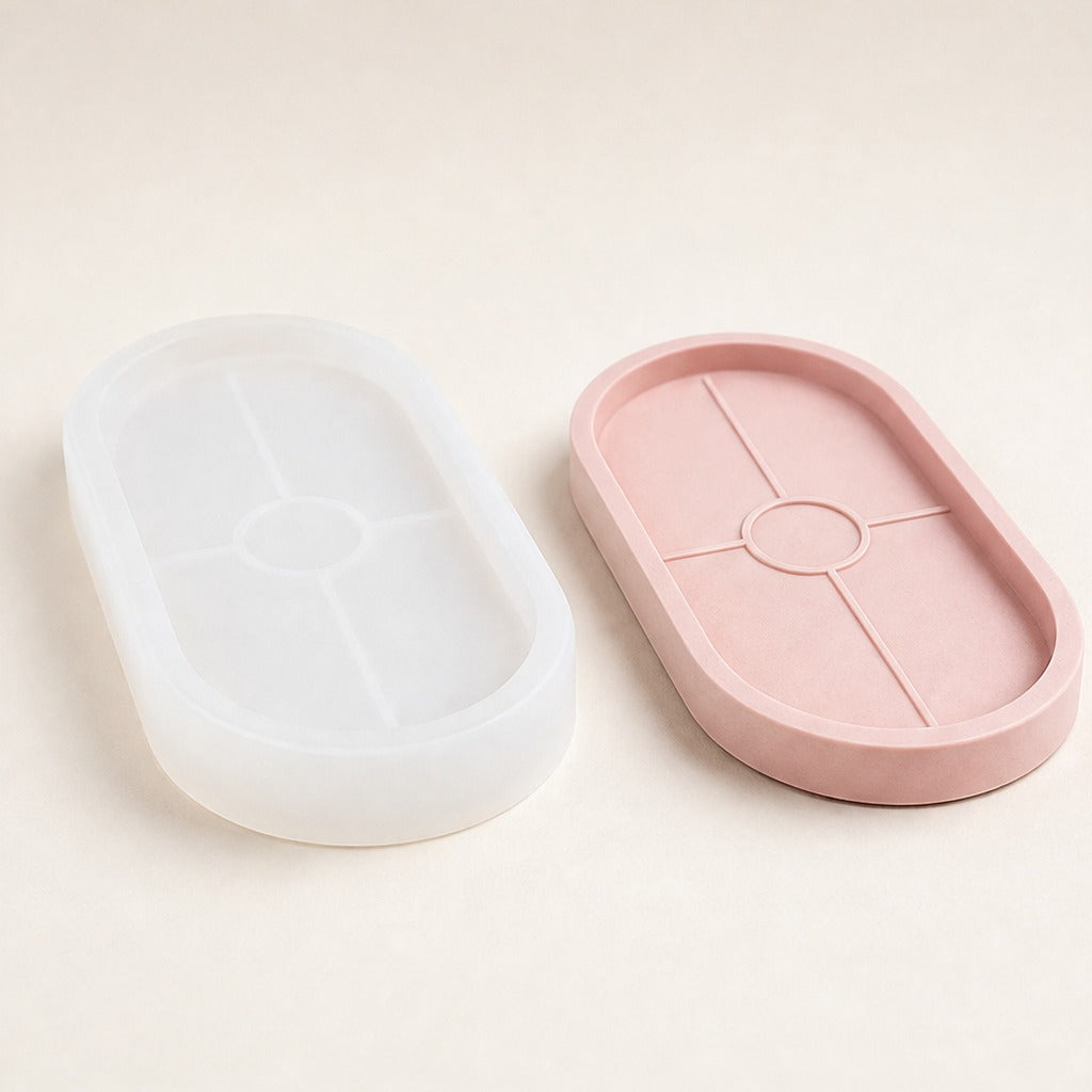 Stampo flessibile in silicone per colata di decorazioni per la casa – oválny podnos – 17,8 × 9,4 cm