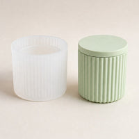 Stampo flessibile in silicone per colata di decorazioni per la casa – vysoká vrúbkovaná dóza – ⌀ 8 × 7,6 cm