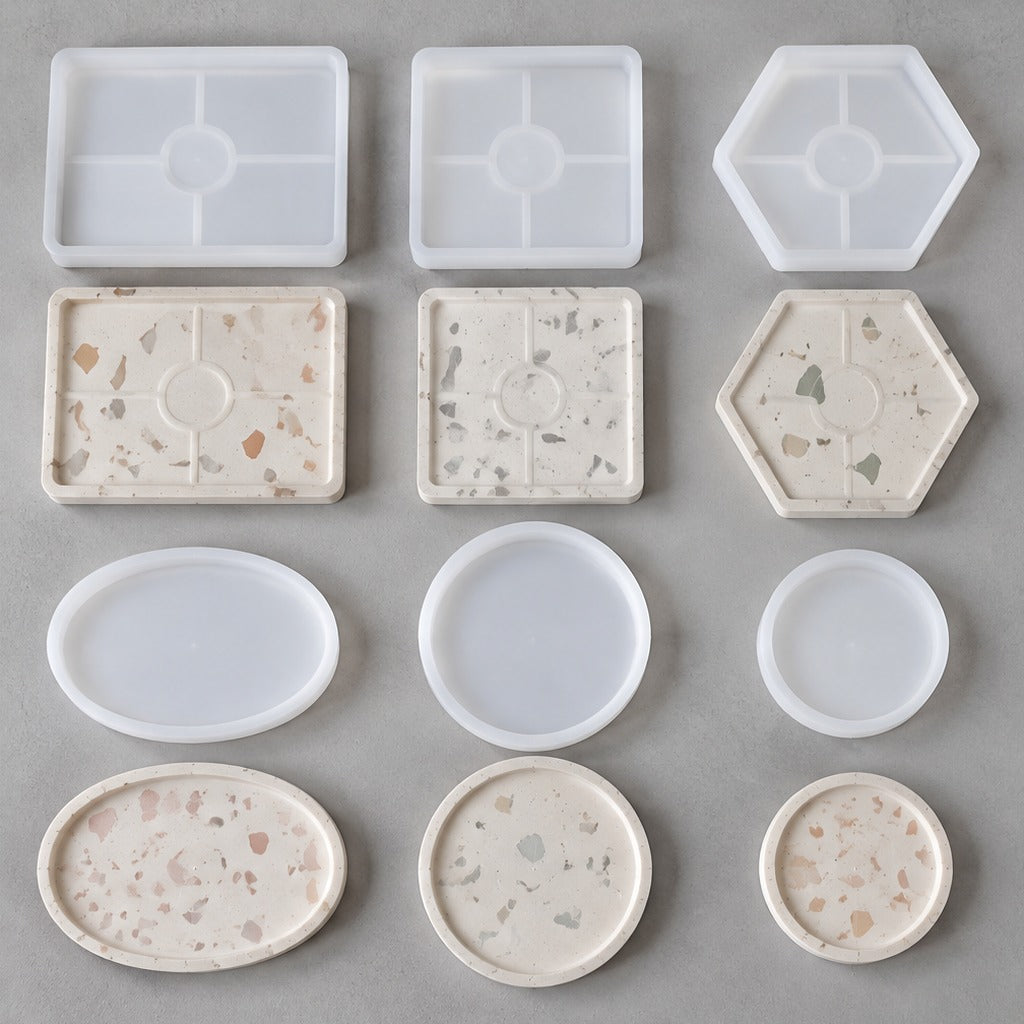 Stampo flessibile in silicone per colata di vassoi e sottobicchieri