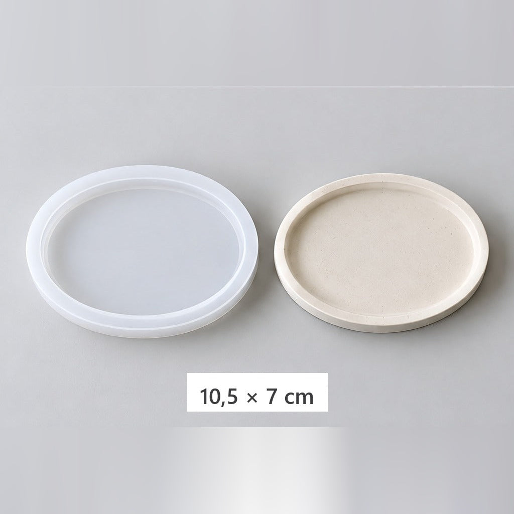 Stampo flessibile in silicone per colata di vassoi e sottobicchieri – sottobicchiere ovale – 10,5 × 7 cm