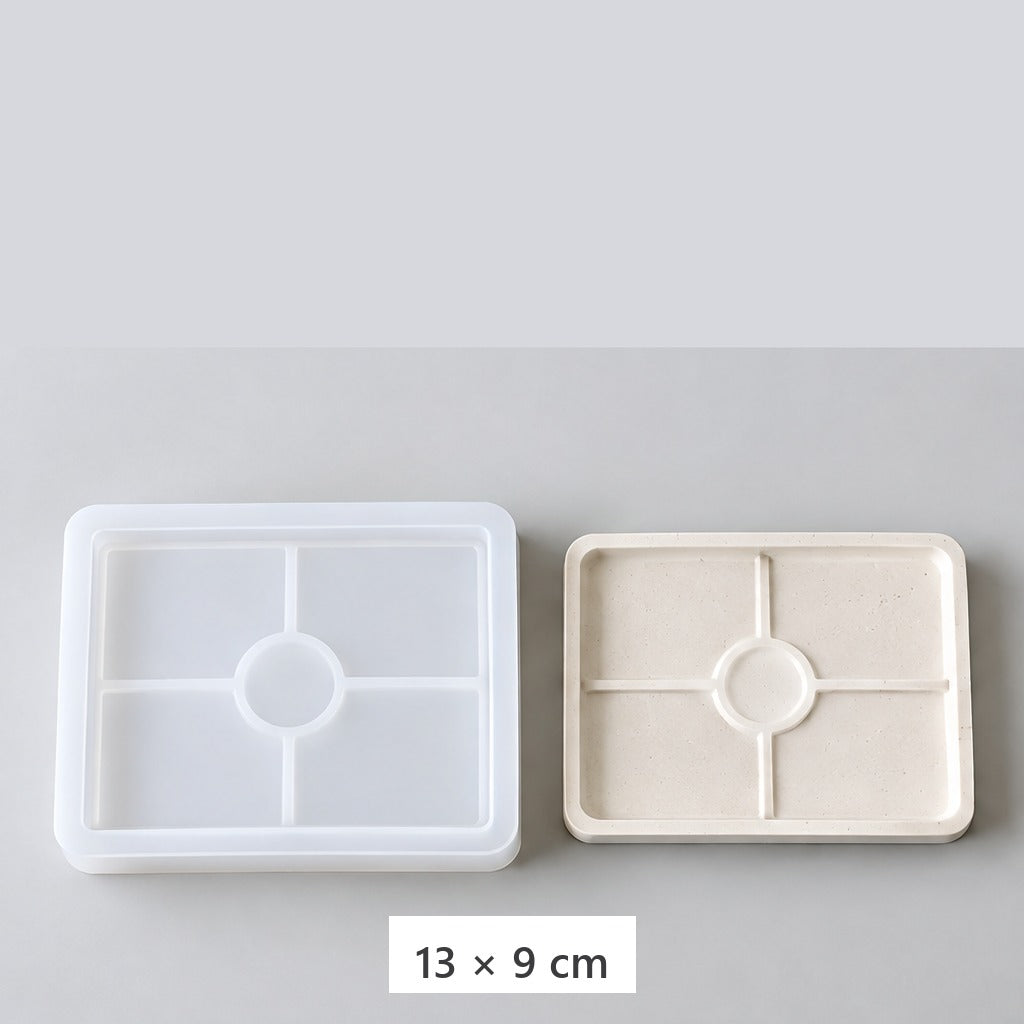 Stampo flessibile in silicone per colata di vassoi e sottobicchieri – vassoio rettangolare – 13 × 9 cm